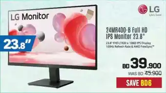 Sharaf DG LG Monitor 24MR400-B Full HD IPS Monitor offer