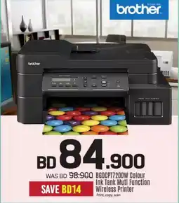 Sharaf DG Brother BGDCPT720DW Colour Ink Tank Muti Function Wireless Printer offer