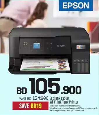 Sharaf DG Epson EcoTank L3560 Wi-Fi ink Tank Printer offer