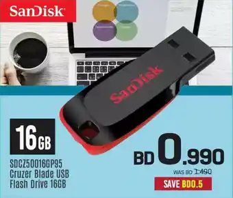 Sharaf DG SanDisk SDCZ50016GP95 Cruzer Blade USB Flash Drive offer