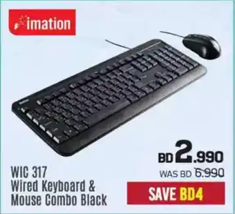 Sharaf DG Imation WIC 317 Wired Keyboard & Mouse Combo Black offer