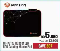 Sharaf DG Meetion MT-PD120 Rubber LED RGB Gaming Mouse Pad offer