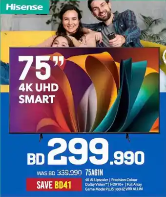 Sharaf DG Hisense 4K UHD Smart 75A61N offer