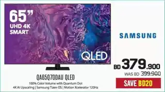 Sharaf DG Samsung UHD 4K Smart QA65Q70DAU QLED offer