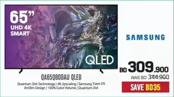 Sharaf DG Samsung UHD 4K Smart QA65Q60DAU QLED offer