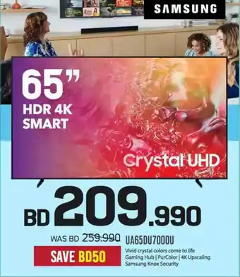 Sharaf DG Samsung HDR 4K Smart Crystal UHD UA65DU7000U offer