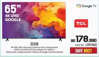 Sharaf DG TCL 4K UHD Google 65V6B offer