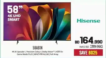 Sharaf DG Hisense 4K UHD Smart 58A61N offer