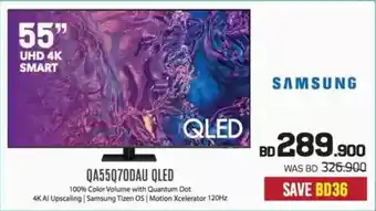 Sharaf DG Samsung UHD 4K Smart QA55Q7ODAU QLED offer