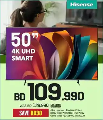 Sharaf DG Hisense 4K UHD Smart 50A61N offer