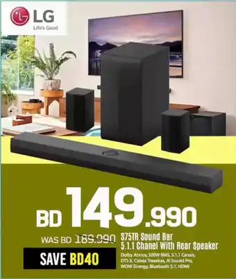 Sharaf DG LG S75TR Sound Bar 5.1.1 Chanel With Rear Speaker offer