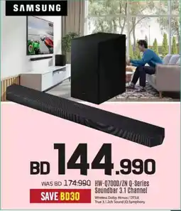 Sharaf DG Samsung HW Q700D ZN Q Series Soundbar 3.1 Channel offer