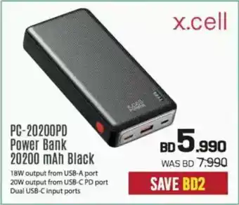 Sharaf DG X.cell PC 20200PD Power Bank 20200 mAh Black offer