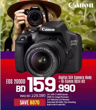 Sharaf DG Canon Digital SLR Camera Body + 18-55mm DCIII Kit offer