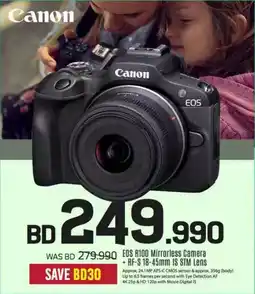 Sharaf DG Canon EOS R100 Mirrorless Camera + RF-S 18-45mm IS STM Lens offer