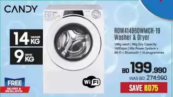 Sharaf DG Candy ROW41496DWMCR 19 Washer & Dryer offer