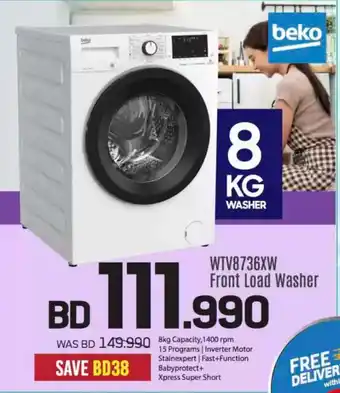 Sharaf DG Beko WTV8736XW Front Load Washer offer