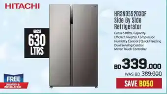 Sharaf DG Hitachi HRSN9552DXGF Side By Side Refrigerator offer