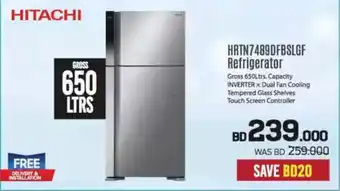 Sharaf DG Hitachi HRTN7489DFBSLGF Refrigerator offer