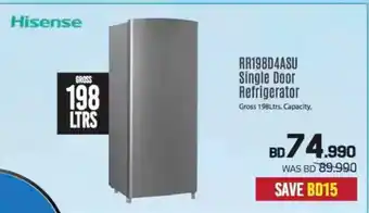 Sharaf DG Hisense RR198D4ASU Single Door Refrigerator offer