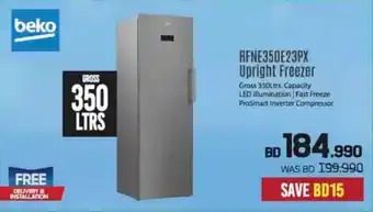 Sharaf DG Beko RFNE350E23PX Upright Freezer offer