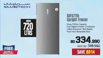 Sharaf DG Smartech SUFS770L Upright Freezer offer