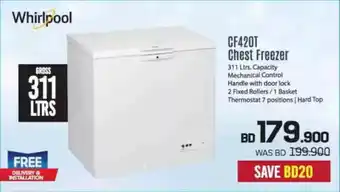 Sharaf DG Whirlpool CF420T Chest Freezer offer