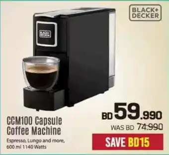 Sharaf DG Black+Decker CCM100 Capsule Coffee Machine offer