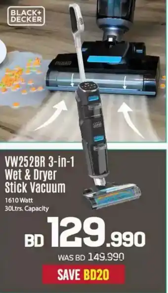 Sharaf DG Black+Decker VW252BR 3 in 1 Wet & Dryer Stick Vacuum offer