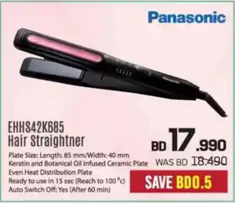 Sharaf DG Panasonic EHHS42K685 Hair Straightner offer