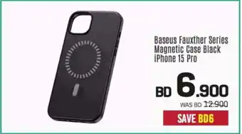 Sharaf DG Baseus Fauxther Series Magnetic Case Black iPhone 15 Pro offer