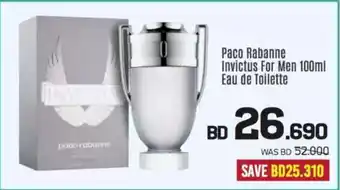 Sharaf DG Paco Rabanne Invictus For Men Eau de Toilette offer