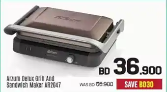 Sharaf DG Arzum Delux Grill And Sandwich Maker AR2047 offer