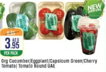 West Zone Supermarket Org Cucumber Eggplant Capsicum Green Cherry Tomato Tomato Round offer