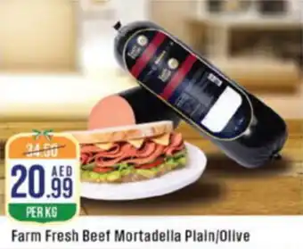 West Zone Supermarket Farm Fresh Beef Mortadella Plain Olive offer