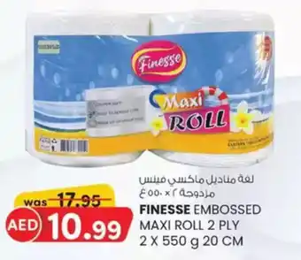 KM Trading Finesse embossed maxi roll 2 ply offer