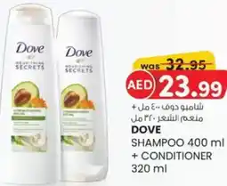 KM Trading Dove shampoo + conditioner offer