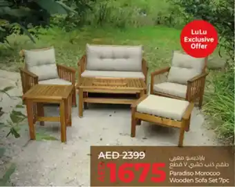 Lulu Hypermarket Paradiso Morocoo Wooden Sofa offer