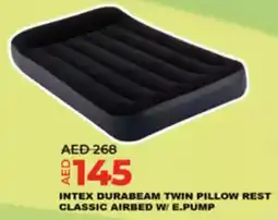 Lulu Hypermarket Intex durabeam twin pillow rest classic airbed w/ e.pump offer