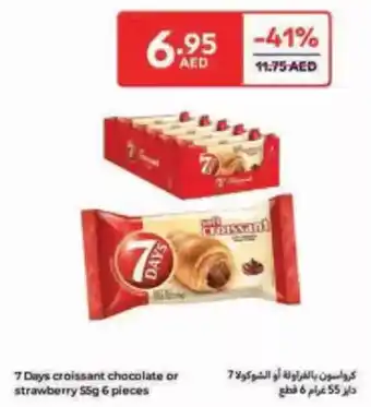 Carrefour 7 Days croissant chocolate or strawberry offer