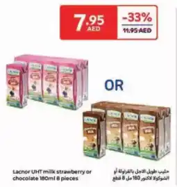 Carrefour Lacnor UHT milk strawberry or chocolate offer