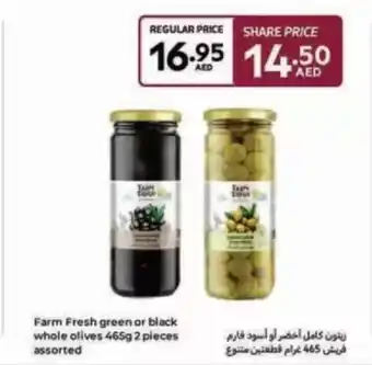 Carrefour Farm Fresh green or black whole olives assorted offer