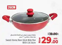 Kenz Hypermarket Sweet Home Non-Stick Wok Pan With Lid offer