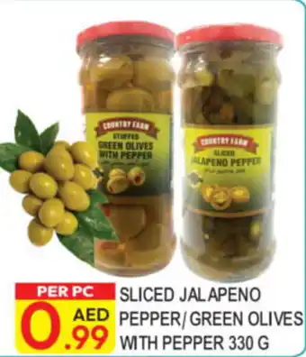 Dream Land Center Sliced Jalapeno Pepper / Green Olives with PeppeAED PEPPER/GREEN OLIVES WITH PEPPER 330 G offer