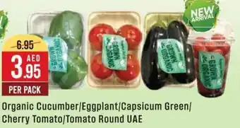 West Zone Supermarket Organic Cucumber, Eggplant, Capsicum Green, Cherry Tomato, Tomato Round UAE offer