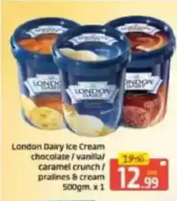 Al Madina London dairy ice cream chocolate vanilla caramel crunch pralines & cream offer