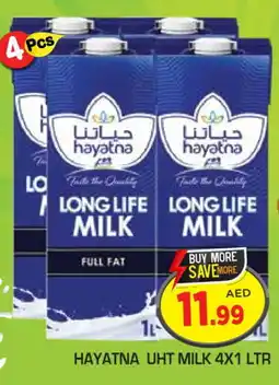 Baniyas Spike Hypermarket HAYATNA Long Life / UHT Milk offer