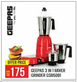 Baniyas Spike Hypermarket GEEPAS Mixer / Grinder offer