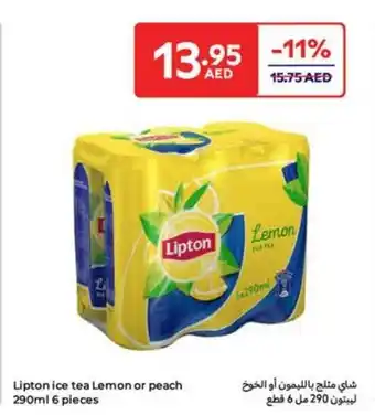 Carrefour Lipton ice tea Lemon or peach offer