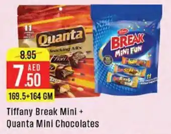 West Zone Supermarket Tiffany Break Mini + Quanta Mini Chocolates offer